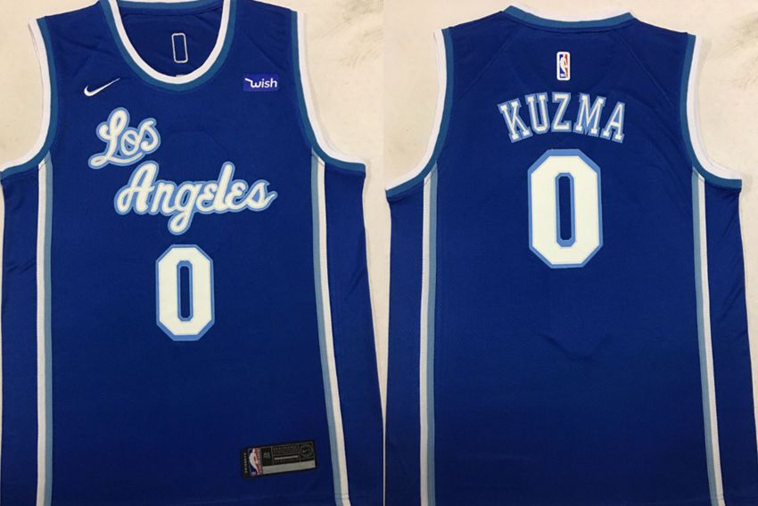 Men Los Angeles Lakers #0 Kuzma Blue Game Nike NBA Jerseys->->NBA Jersey
